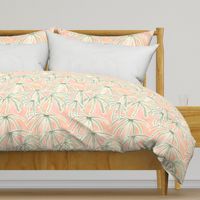 boho palms green pink large scale