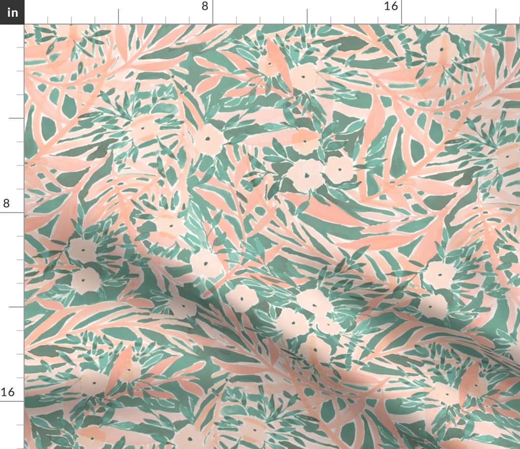 tropical daydream blush green large scale