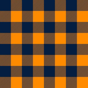 navy and orange - buffalo plaid - the great outdoors - C19BS
