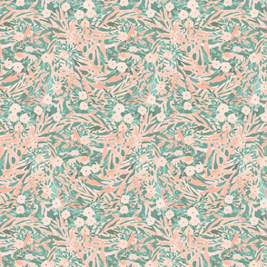 tropical daydream blush green small scale