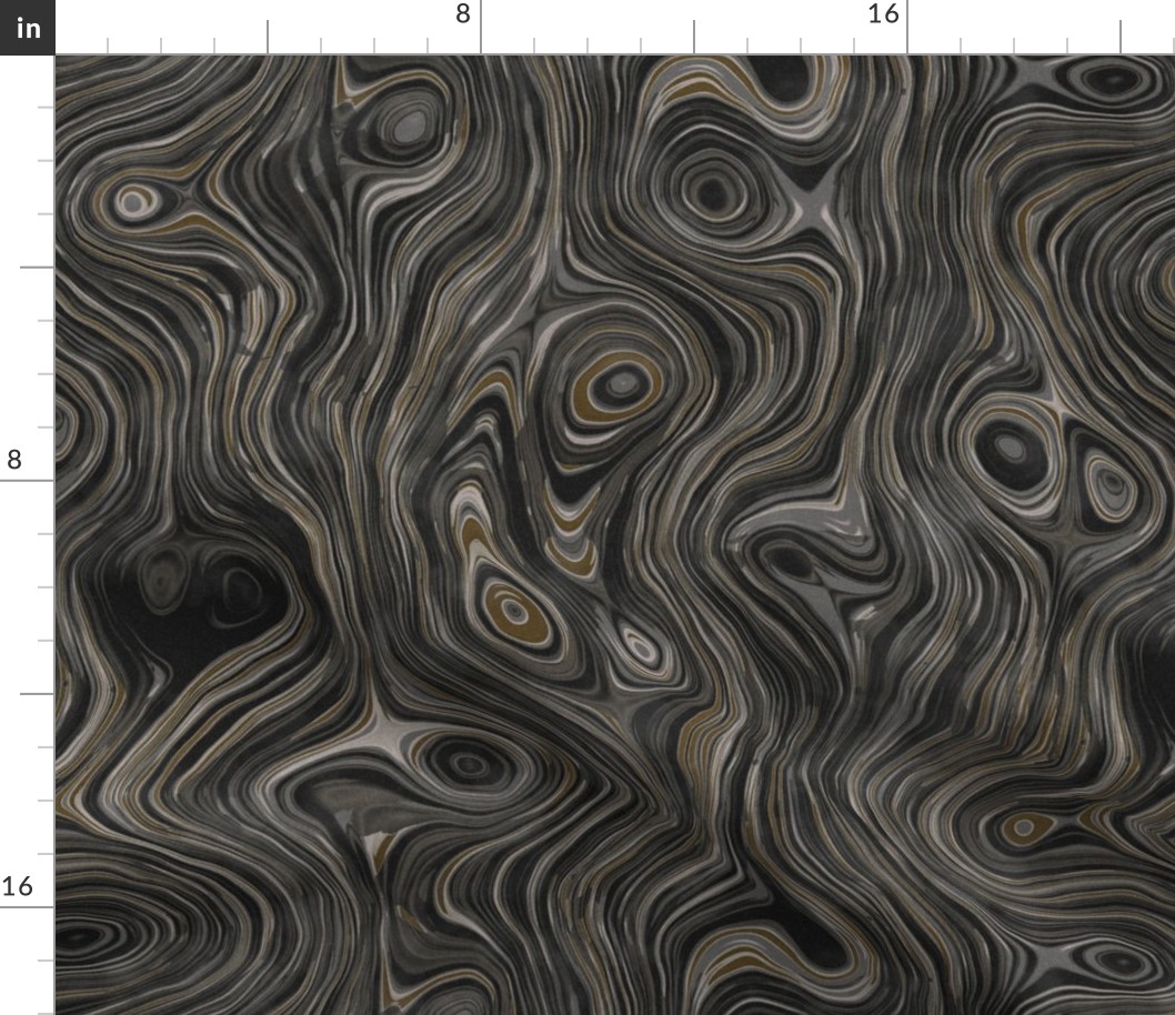 Black & Gold Marbled Paper