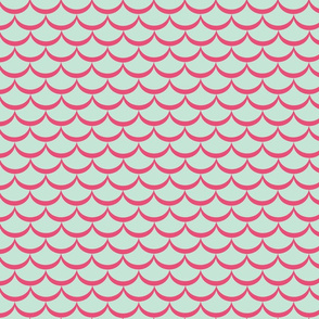 Waves Pink on Mint