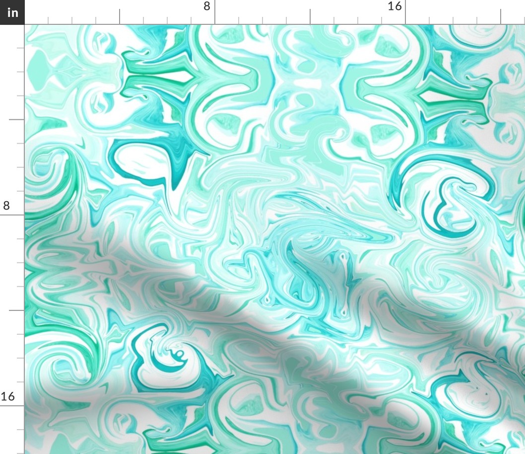 19-5AB Marble Mint Teal Jade Green Swirl