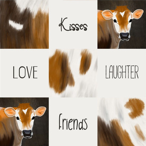 Cow cheater quilt love joy kisses