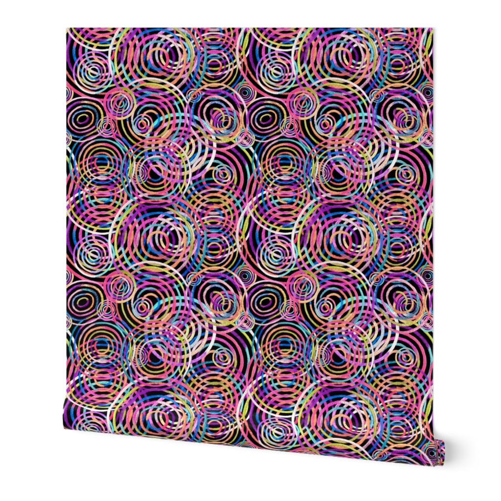 Concentric Circles Multi-colored Gradations