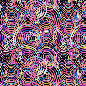 Concentric Circles Multi-colored Gradations