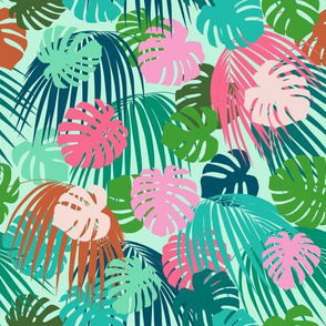 Pink Tropical Leaves