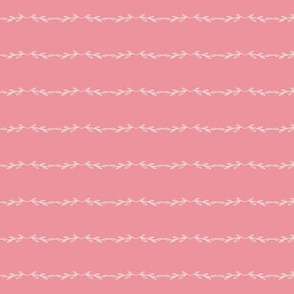 Leafy Lines | Alabaster on Pink