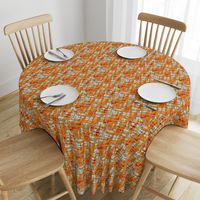 BYF10 - Scattered  Contemporary Plaid in Rust - Orange - Teal Pastel 