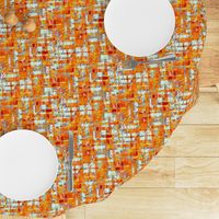 BYF10 - Scattered  Contemporary Plaid in Rust - Orange - Teal Pastel 