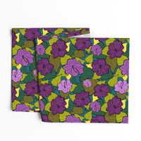 Maximalist Hibiscus Purple Flowers