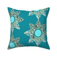 Native American Turquoise Star onTeal T