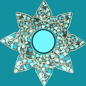 Native American Turquoise Star onTeal T