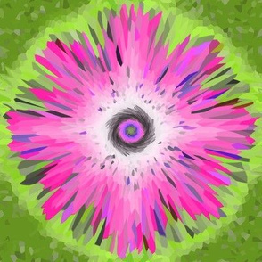 BYF2 - XL - Bulls Eye Floral in Pink, Lime and Olive Green