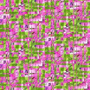 BYF2 - Small - Scattered Contemporary Plaid in Pink, Lime and Olive Green