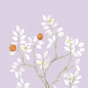 Citrus Grove Orange Tree Panel B- Lilac/Tan