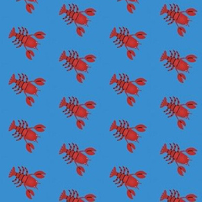 Sunny Sails / Nautical colors -  Red Lobsters on Blue  small   
