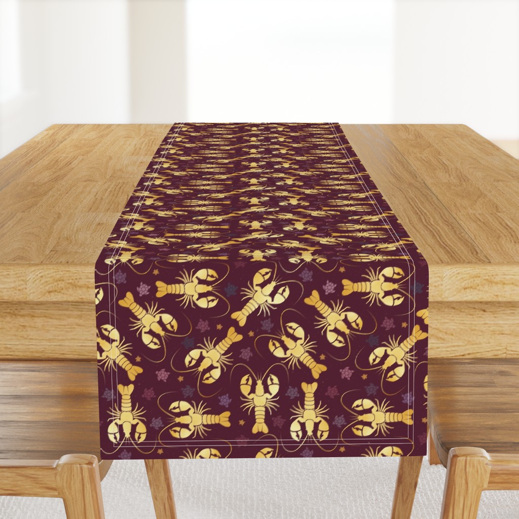 lobsters gold on reddish brown | medium