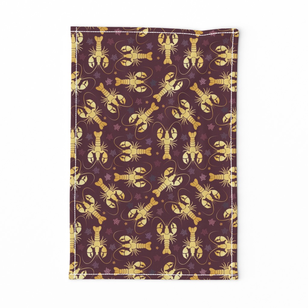 lobsters gold on reddish brown | medium