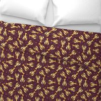 lobsters gold on reddish brown | medium