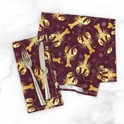 lobsters gold on reddish brown | medium