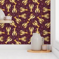 lobsters gold on reddish brown | medium