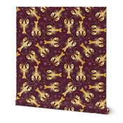 lobsters gold on reddish brown | medium