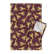 lobsters gold on reddish brown | medium