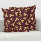 lobsters gold on reddish brown | medium