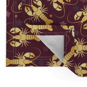 lobsters gold on reddish brown | medium