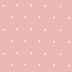 White Polka Dots Spots on pink