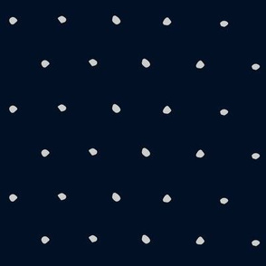 White on Plain Blue Organic Polka Dots Spots