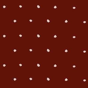 White on Plain Red Organic Polka Dots Spots