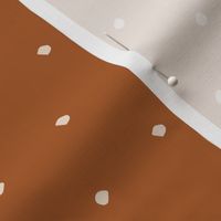 White on Plain Copper Organic Polka Dots Spots