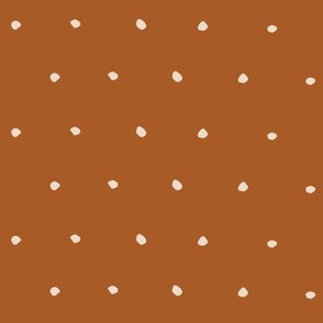 White on Plain Copper Organic Polka Dots Spots