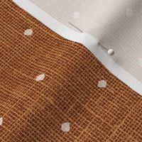 White on Woven Copper Organic Polka Dots Spots