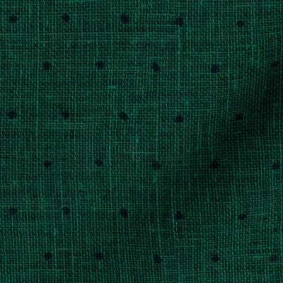 Black on Woven Emerald Green Organic Polka Dots Spots