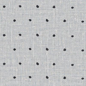 Black on Woven Grey Organic Polka Dots Spots