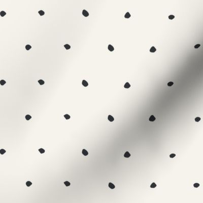 Organic dots Black on Bone off White Organic Polka Dots Spots
