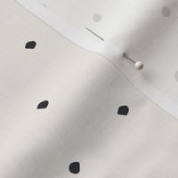 Organic dots Black on Bone off White Organic Polka Dots Spots