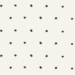 Organic dots Black on Bone off White Organic Polka Dots Spots