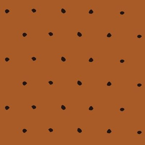 Black on Plain Copper Organic Polka Dots Spots