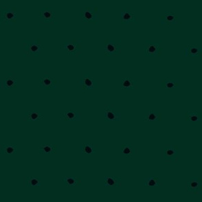 Black on Plain Emerald Green Organic Polka Dots Spots