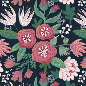 Pink and Green Floral