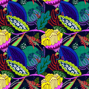 maximalist jungle (without toucan) 50blue
