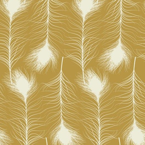 peacock feathers on gold