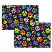 Rainbow Watercolor Pawprints