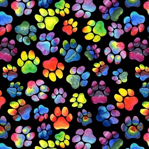 Paw Print Pattern Fabric, Wallpaper and Home Decor