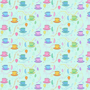 Teacups teal