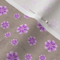 19-05N Purple Flower Taupe Watercolor